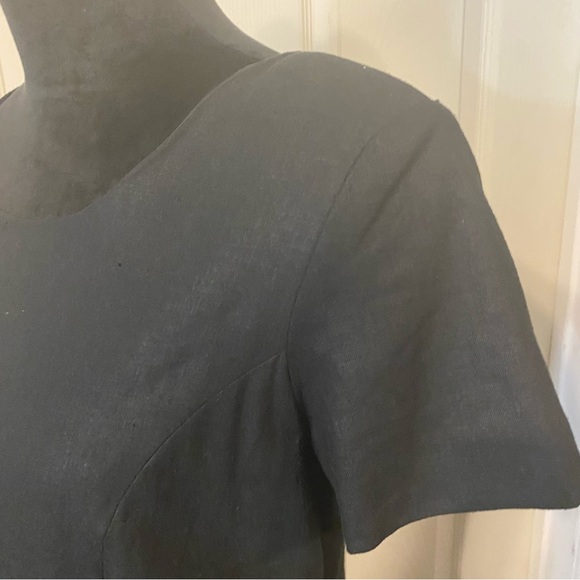 Adolfo Studio Dress Woman’s 8 Linen Mini Pencil Dress Short Sleeve Crew Neck - Picture 3 of 10